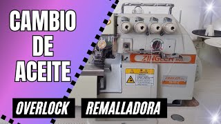 Cómo cambiar el aceite de la máquina overlock remalladora fileteadora industrial [upl. by Elleinet]