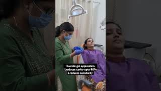 fluoride gel application to reduce cavity anticavity gel application by DrGunjan Garg MDS [upl. by Winston]