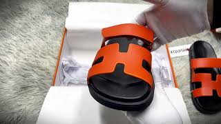 2024 Christmas Gift Real VS Fake Hermes Chypre Sandals unboxing checking [upl. by Sahpec]