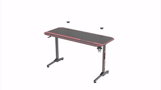 T Shape Gaming Desk 55” PC Computer Desk with Large Mouse Pad black  PrimeCables® [upl. by Sivrahc]