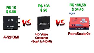 AV2HDMI vs Scart to HDMI vs RetroScaler2x  Mega Drive 2017 Comparison [upl. by Enihpled]