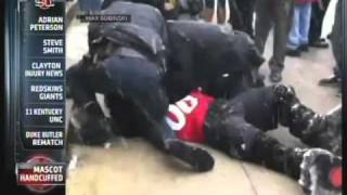 Cincinnati Bearcat mascot arrested for throwing snowballs [upl. by Py]