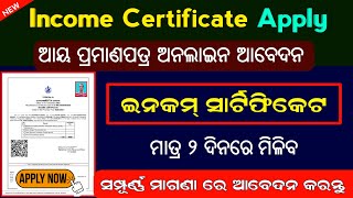 How To Apply Income Certificate In Online Odisha  Income Certificate Online Apply Full Process [upl. by Ycnay]