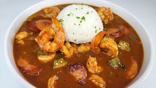 Sausage amp shrimp gumbo  recipe the absolute best 👌🏾 [upl. by Eiramllij]