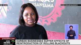 Durban business owners affected by the reintroduction of rolling blackouts [upl. by Havard943]