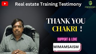 Real Estate Training TestimonyThank you Chakri [upl. by Adnylem]