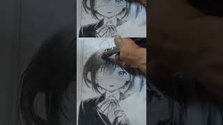 Takanashi rikka  Sketch drawing sorts anime [upl. by Zitah]