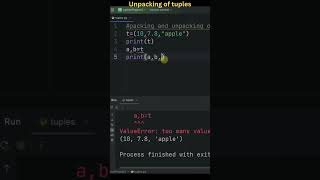 Python Full Course  Unpacking of tuples [upl. by Rior784]