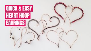 Simple Heart Earrings  A Quick and Easy Valentines Day Wire Wrapped Jewelry Tutorial [upl. by Kenji]