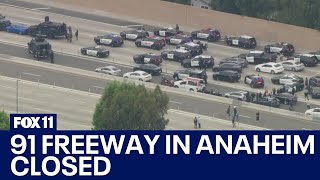 91 freeway in Anaheim closed [upl. by Germana65]