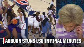 WILD ENDING as Auburn upsets No 7 LSU 🔥  ESPN College Basketball [upl. by Aleafar]