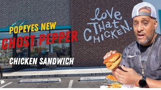 Popeyes New Ghost Pepper chicken sandwich review best chicken sandwich in louisville kentucky [upl. by Connett]