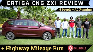 Maruti Ertiga CNG ZXi Review Including Mileage Run With 6 People  Comfort amp Seating Included [upl. by Austine]