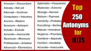 250 Essential Advanced Antonyms in English for IELTS  C1 C2 Level English [upl. by Dempstor]