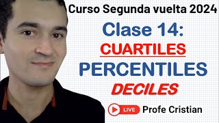 Clase 14  Curso Exani II Cuartiles Percentiles Deciles  Segunda vuelta 2024 [upl. by Annoid]