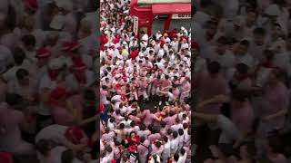 Pamplona sanfermin pamplonada yfm runningofthebulls spain travel traveltospain encierro [upl. by Anitnamaid552]