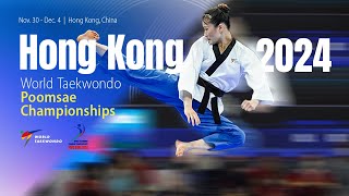 Day 2 Morning Court 1  Hong Kong 2024 World Taekwondo Poomsae Championships [upl. by Atteuqram744]