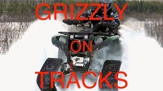 Yamaha Grizzly 700 On Tracks  Camoplast Tatou T4S Tracks First Test Ride [upl. by Stannfield]