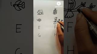 A B C D E F G H letter quick simple and easy drawing  yt short viral  drawing [upl. by Riker]