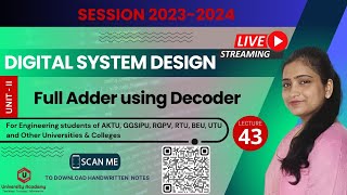 DSD43Full Adder using Decoder  Encoder  DecimaltoBCD Encoder  octal to binary encoder [upl. by Ezeerb574]