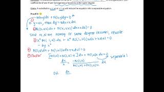 Diff Eq 25 Notes Solutions by Substitutions [upl. by Yendic303]