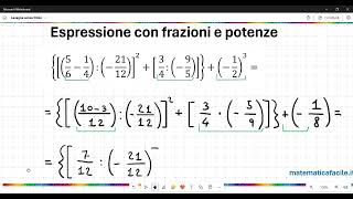 Espressioni con potenze e frazioni  12 [upl. by Imoan598]