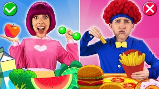 Healthy Food 🍅🥦 vs Junk Food Song 🌭🍔  Nursery Rhymes  Dominoki Kids Songs [upl. by Auqcinahs464]