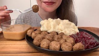 ASMR SWEDISH MEATBALLS IKEA LINGONBERRY JAM amp POTATOES 먹방 NO TALKING EATING SOUNDS ASMRfood [upl. by Leff18]