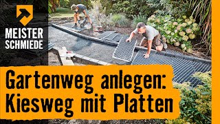 Gartenweg anlegen Kiesweg mit Platten  HORNBACH Meisterschmiede [upl. by Loma238]