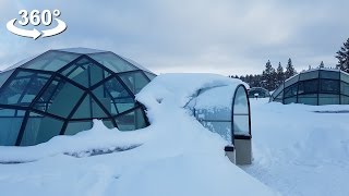 Glass Igloo inside Kakslauttanen Arctic Resort Finland VR 360 video [upl. by Ardnasil]