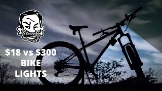 MTB Lights for Night Riding  300 vs 18 [upl. by Birchard629]