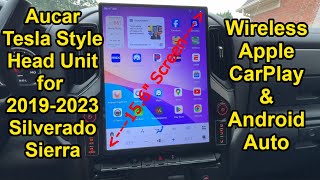 HOW TO 20192023 SilveradoSierra Screen Upgrade Install the Aucar 156quot Tesla Style Head unit [upl. by Aeret]