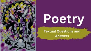 Poetry  Textual Questions and Answers STD10 [upl. by Acirem]