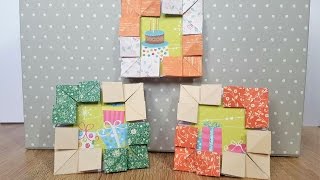 How to make a paper picture frameBilderrahmen aus Papier basteln  eine tolle Geschenkidee [upl. by Stricklan]