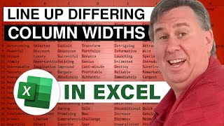 Excel  Lining Up Report Sections with Differing Column Widths  Episode 1479 [upl. by Godard]