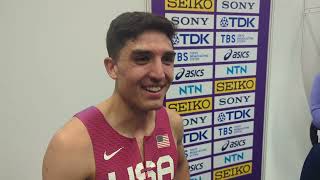 World Champion Bryce Hoppel Becomes Third American To Win Mens 800m At World Indoor Championships [upl. by Torosian]