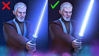 ObiWan vs Maul with THICK Lightsabers  REMASTERED [upl. by Boswall]