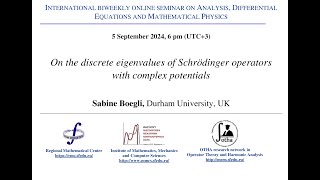 Seminar on Analysis Differential Equations and Mathematical Physics  Sabine Boegli [upl. by Harahs]