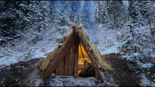 He Built a Warm Shelter on the Mountainside Survival Underground in the Wild Forest Bushcraft [upl. by Lednek697]