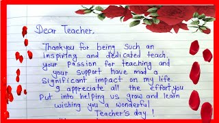 teachers day card writing 2024teachers day letter writingteachers day letter in english [upl. by Aietal]