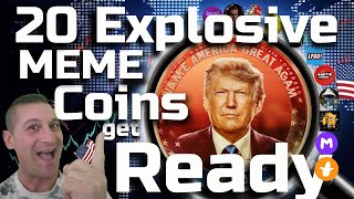 20 Explosive Low Cap Meme Coins [upl. by Akimyt572]