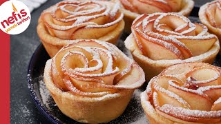 Yemeye Kıyamadık 😍 Gül Şeklinde Elmalı Tart Tarifi 🍎 [upl. by Neysa502]