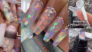 Modelones Polygel Tutorial How to do “Easy Nails” at HOME Products in description shorts nails [upl. by Sumetra]