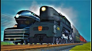 HEAD TO HEAD  Pennsylvania Railroad  PRR S1 vs T1 Trainz [upl. by Wahs]