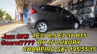 GANTI VELG JAZZ GK5 KE TE37 65 ET 38 R15 BAN CHAMPIRO SX2 1955515 [upl. by Giza580]