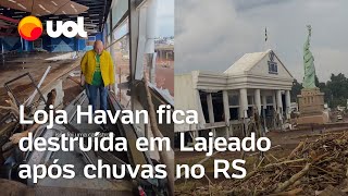 Enchentes no RS vídeo mostra o interior da loja Havan que ficou destruída após chuvas em Lajeado [upl. by Ralf603]