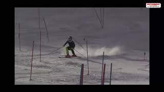 Rasmus Bakkevig 🇳🇴  slalom training in Saas Fee weareskiing atomic [upl. by Turmel705]