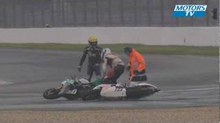 An unusual crash for two race bikes [upl. by Stone]