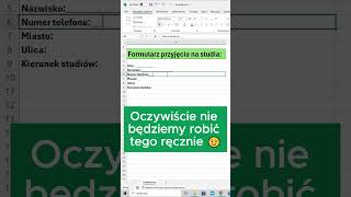 📝Jak stworzyć interaktywne pola formularza w Excelu ✨☕ excel kursexcel exceltips exceldokawy [upl. by Remde]