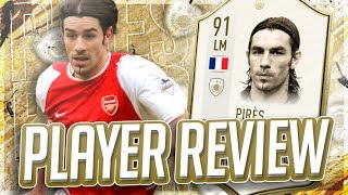 91 PIRES ICON PLAYER REVIEW  FIFA 20 Ultimate Team [upl. by Adnilym]